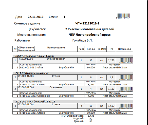 Пример отчёта
