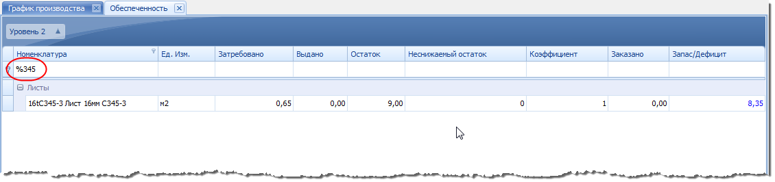 Выборка информации по определённой марке металла.
